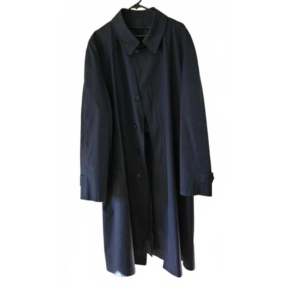 London Fog Men's Navy Blue Trench Coat XL Long